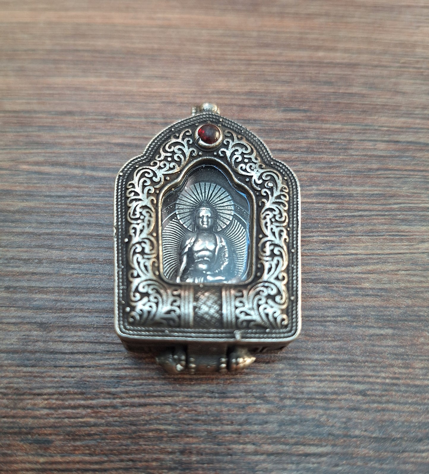 Vintage Tibetan silver gau pendant Shakyamuni Buddha