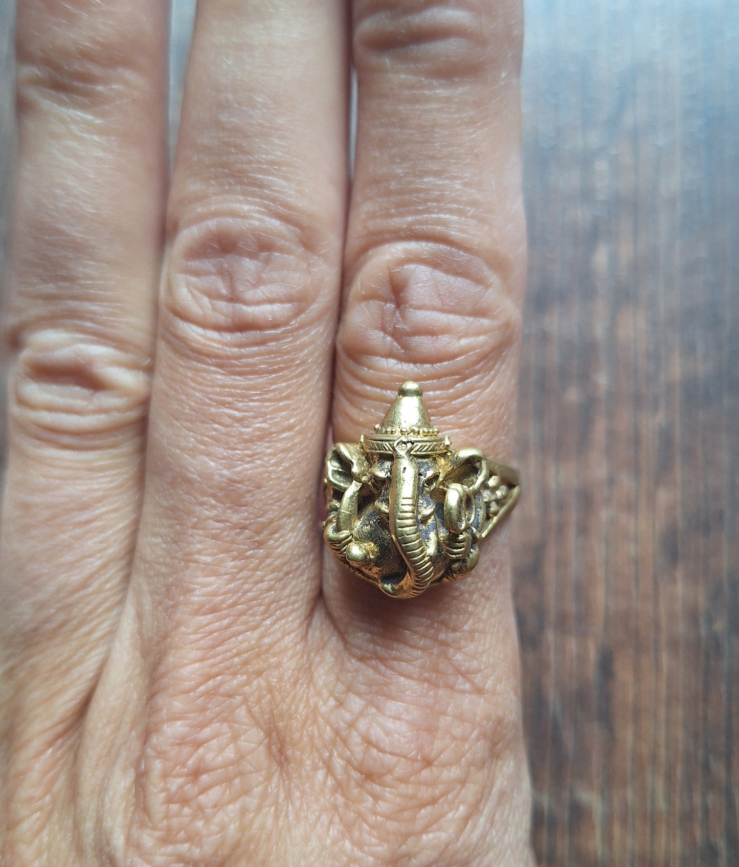 Brass ring Ganesha