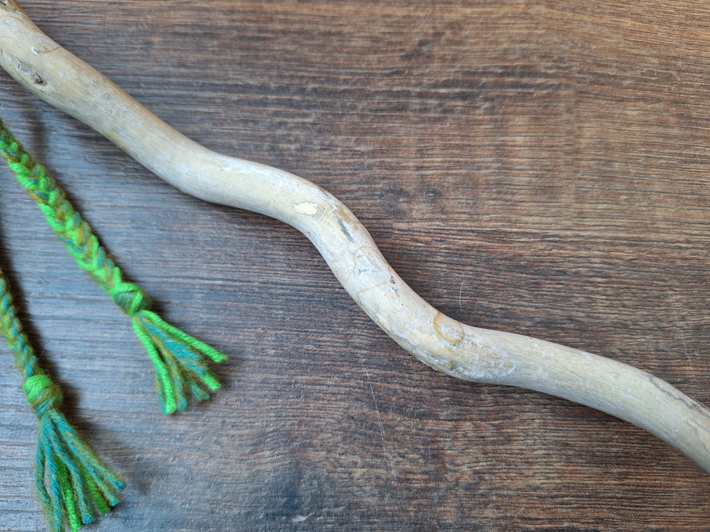 Horse hide and driftwood rattle