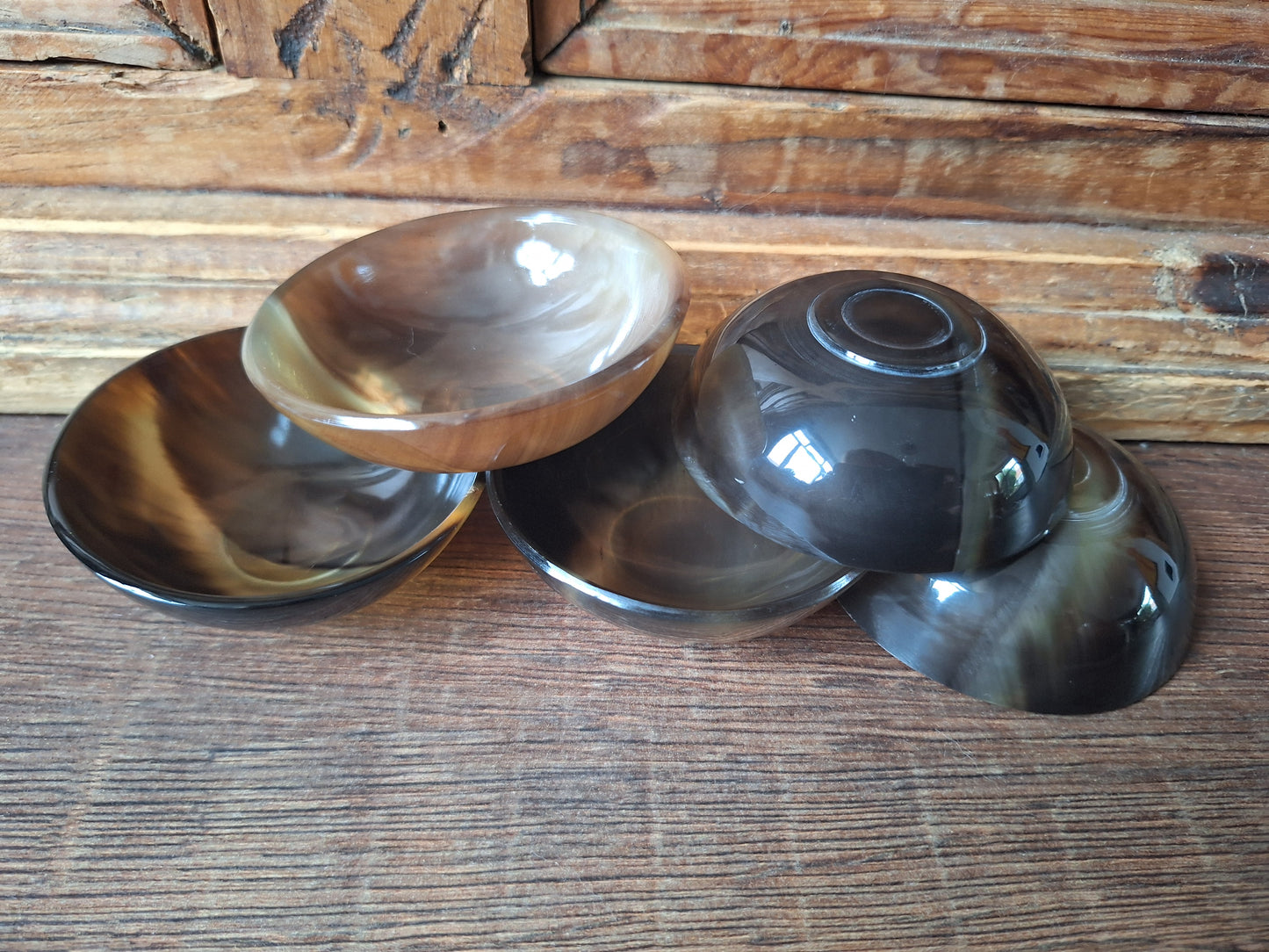 Cow horn offering bowl