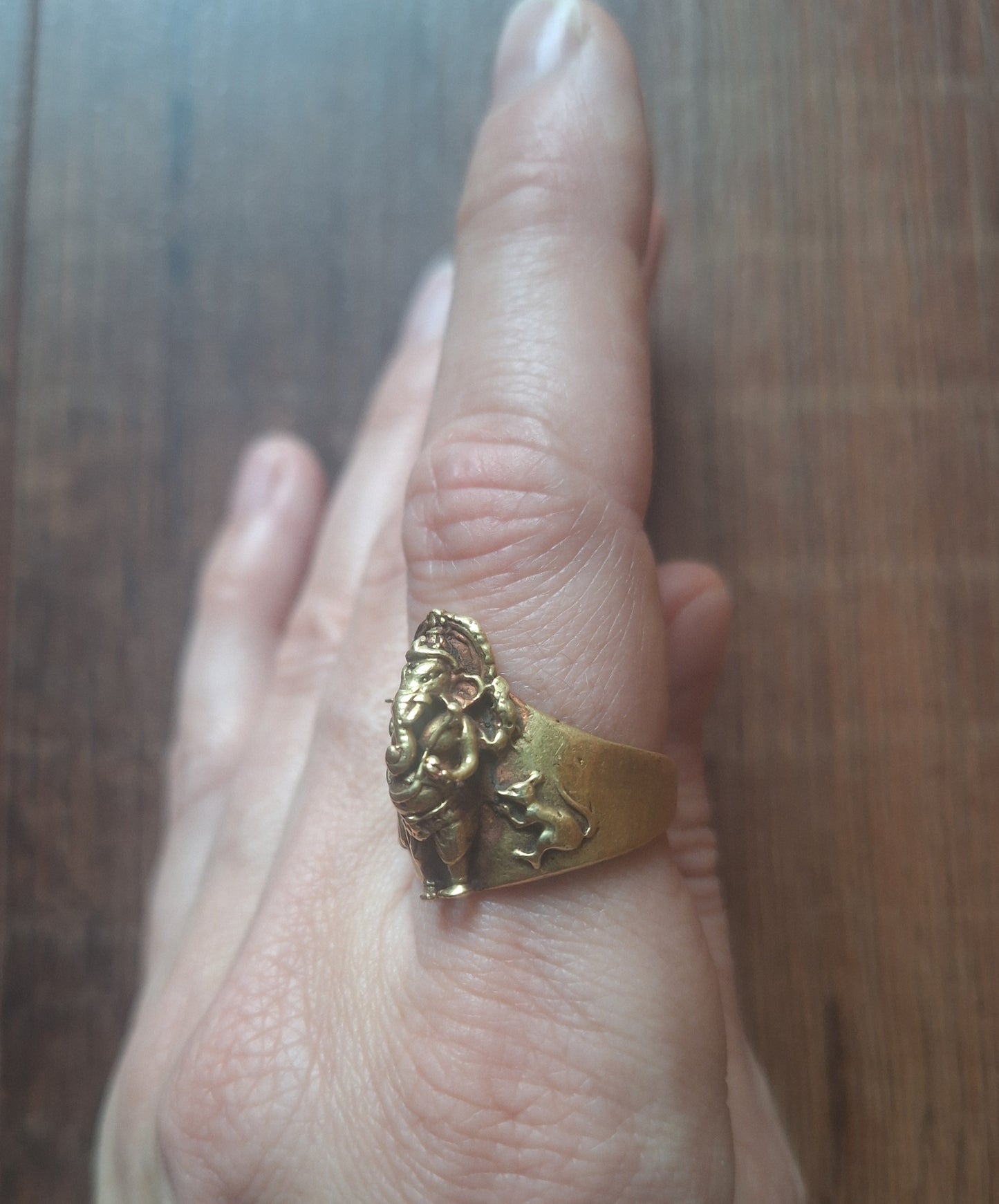 Brass ring Ganesha