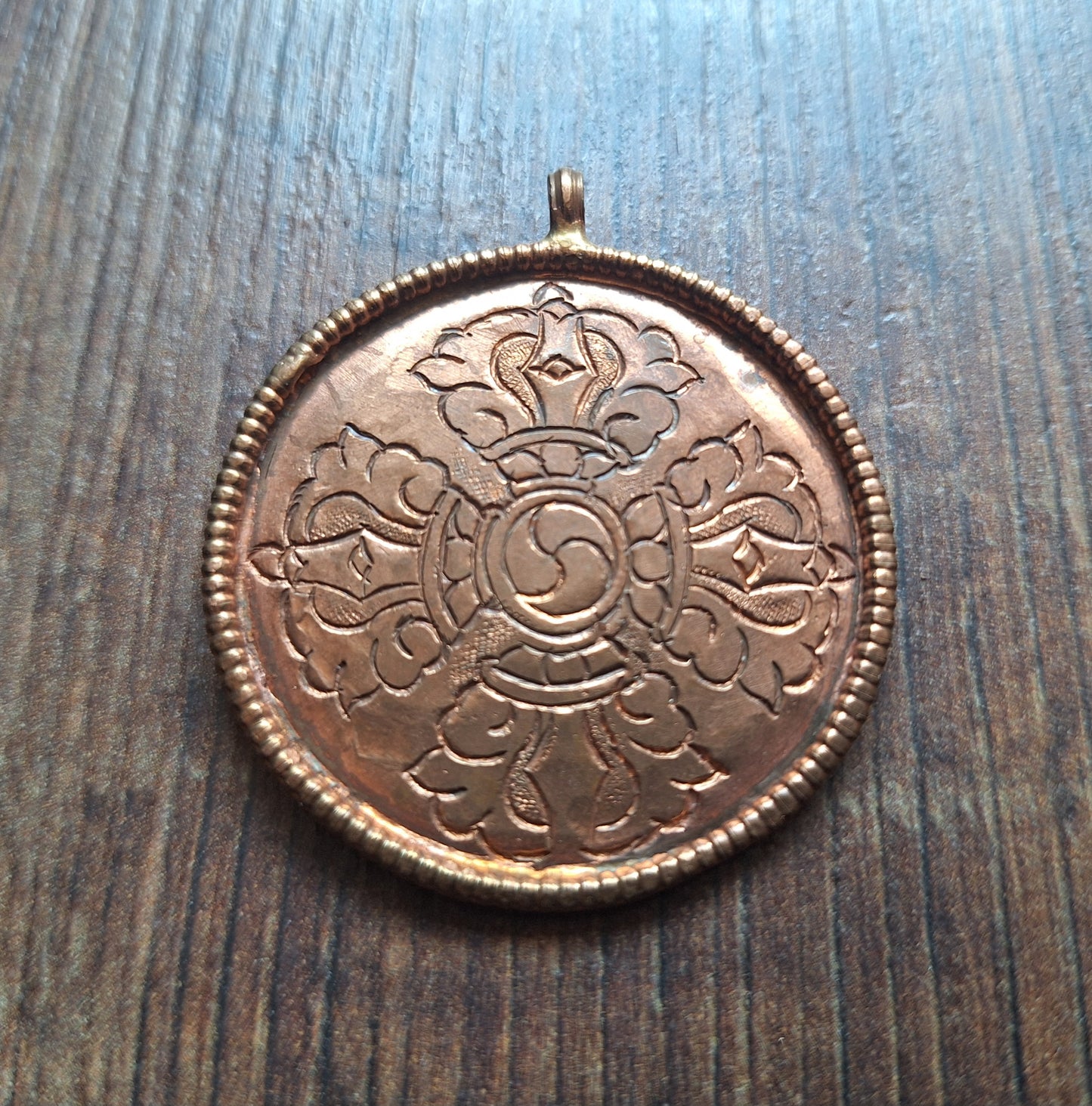 Nepalese red copper melong Double Dorje 45 millimeters