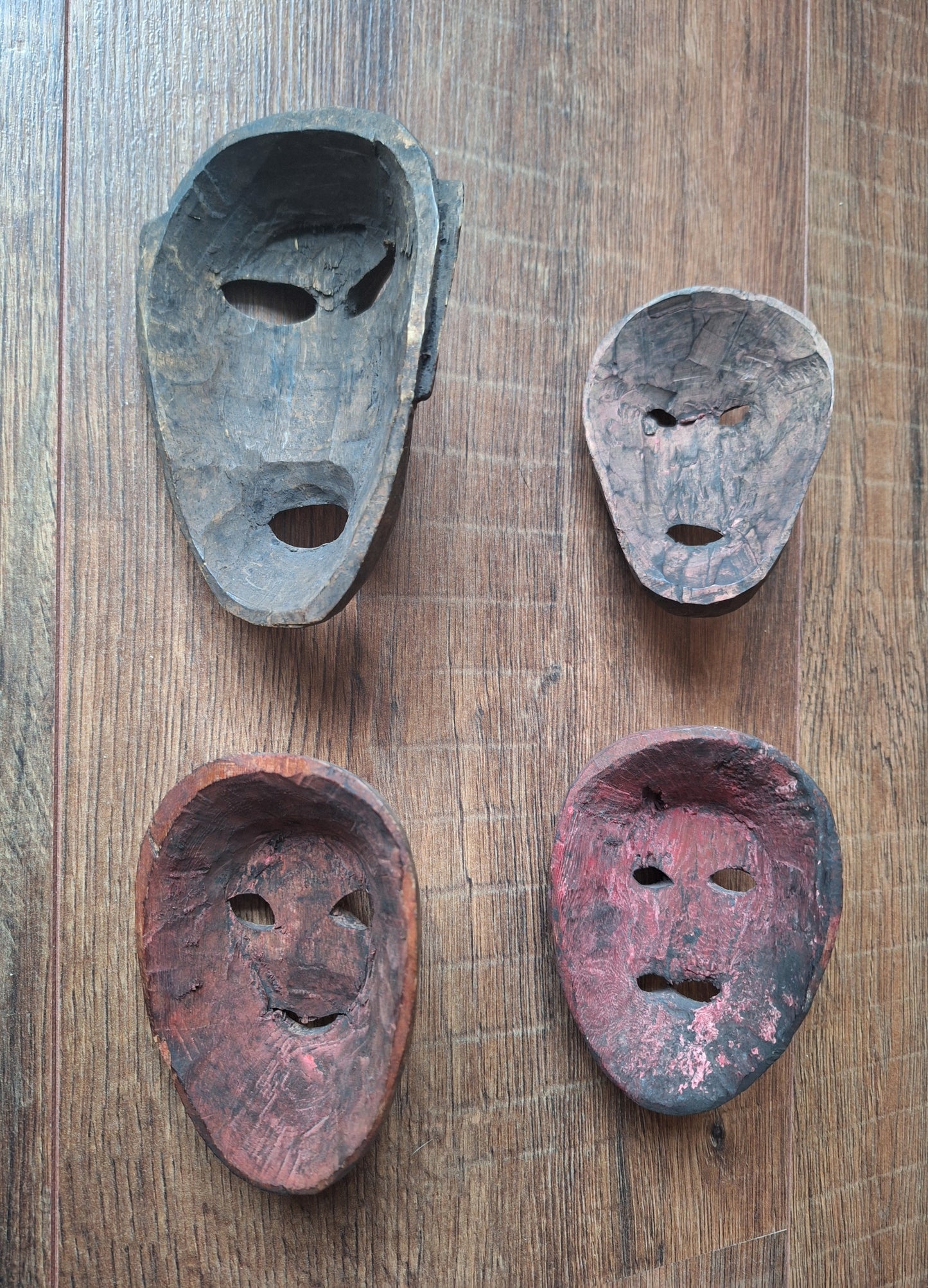 Vintage small wooden spirit masks