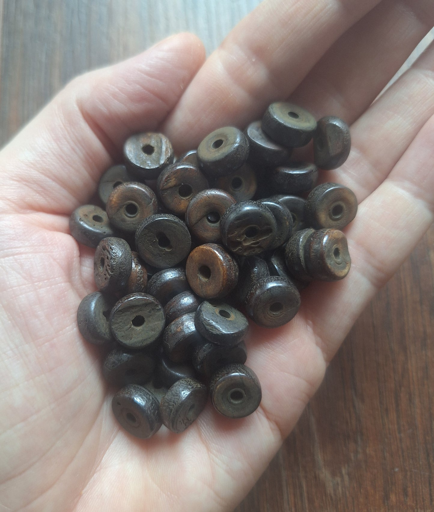 Vintage yak bone beads, set of 20