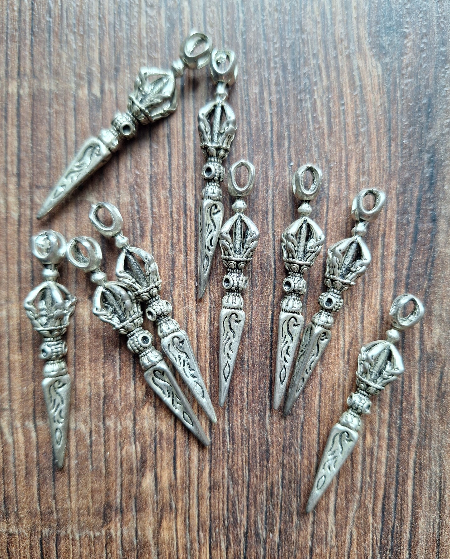 Alpaca metal phurba pendant