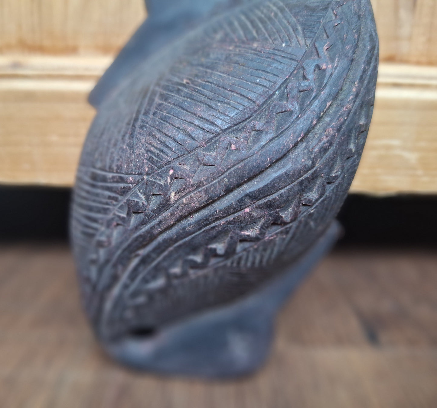 Old Nepalese wooden bird figurine