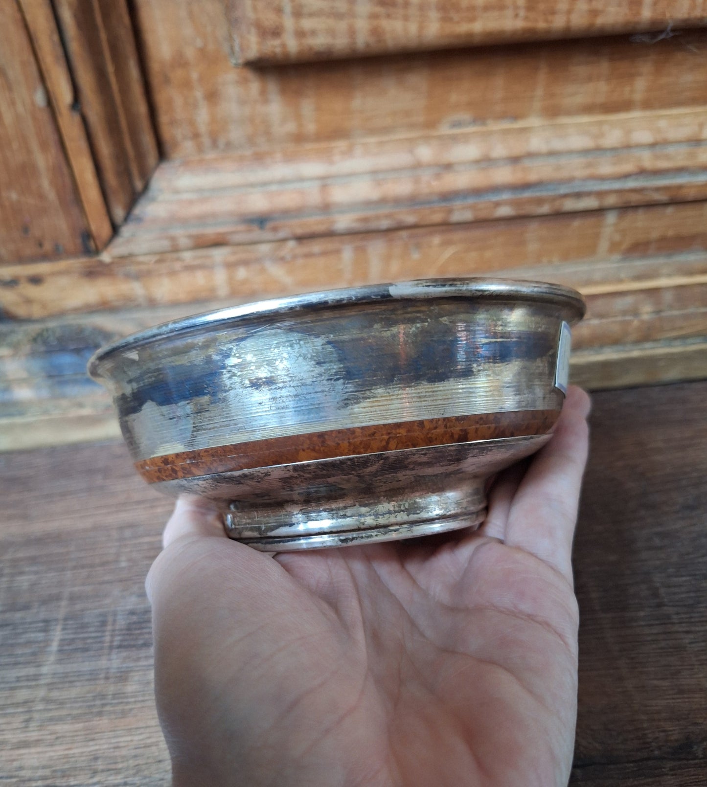 Vintage Mongolian silver offering bowl