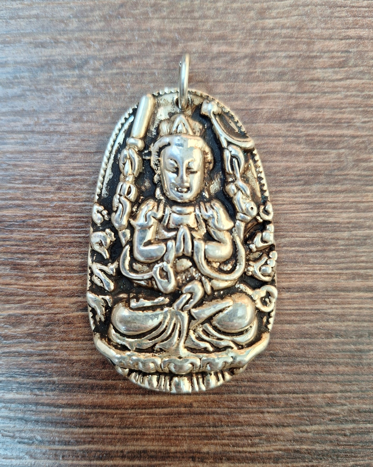 Vintage silver Guanyin pendant