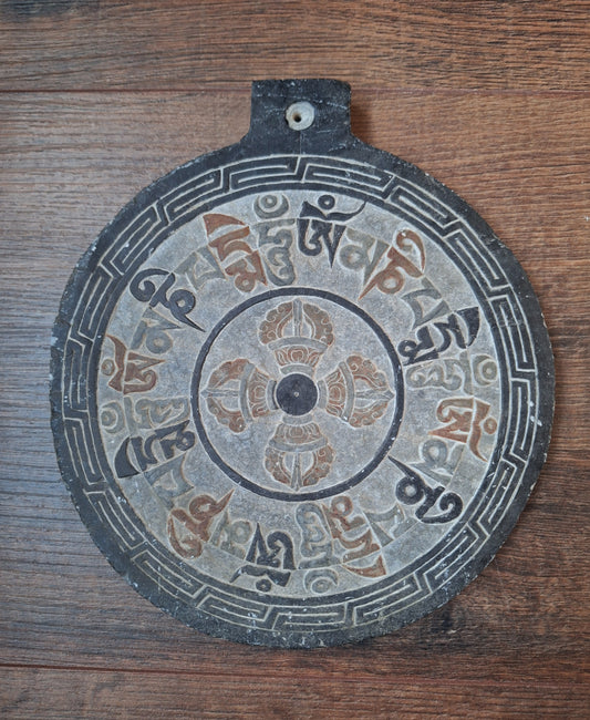 Stone wallhanger Om Mani Padme Hum