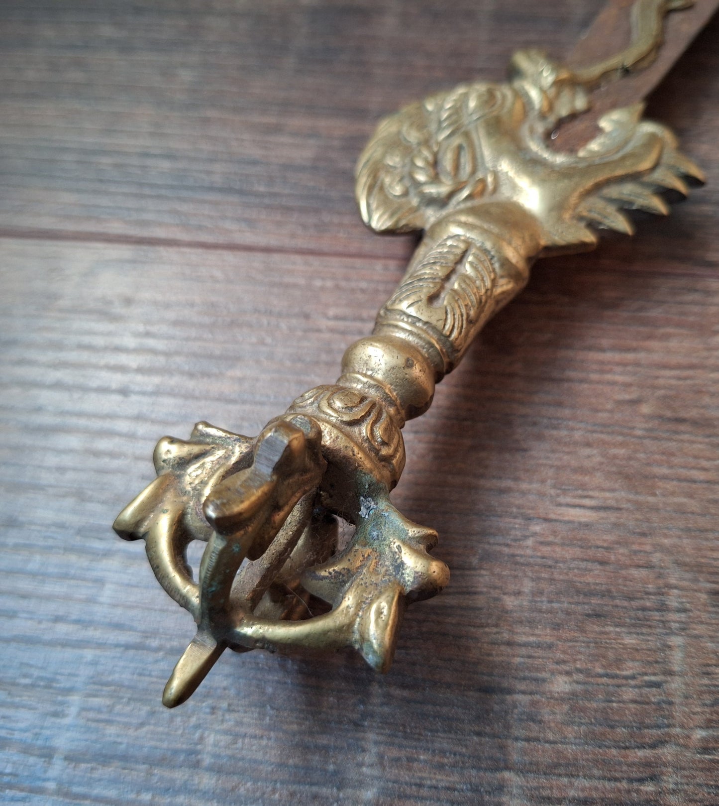 Vintage Tibetan iron and brass khadga #2