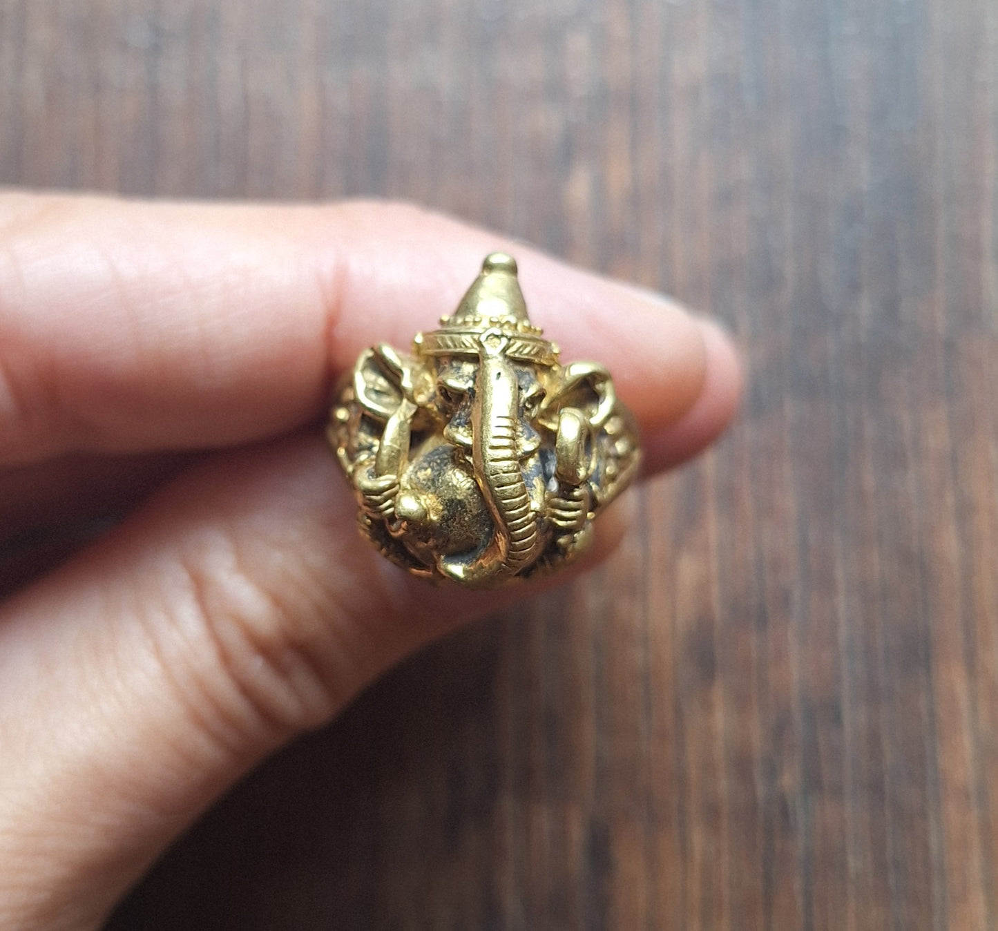 Brass ring Ganesha