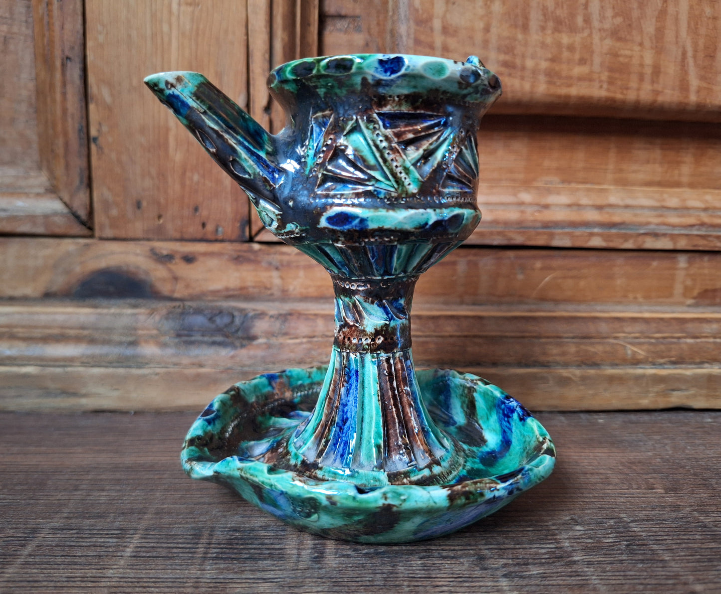 Vintage Frysian ceramic oil lamp