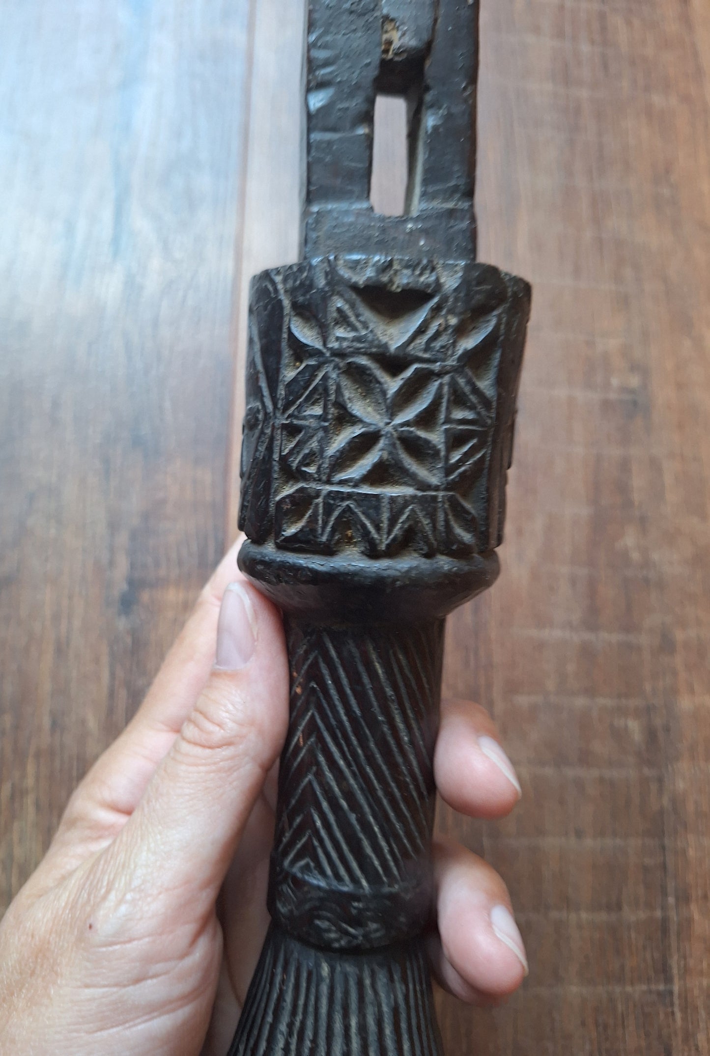 Antique Nepalese dhyangro drum handle #3