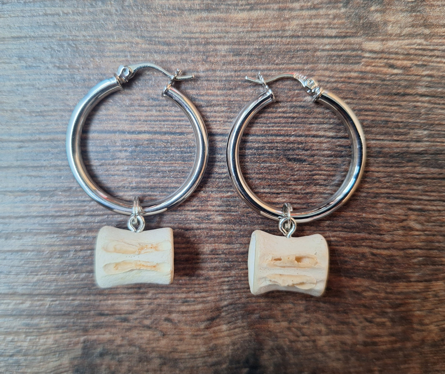 Shark vertebrae amulet earrings