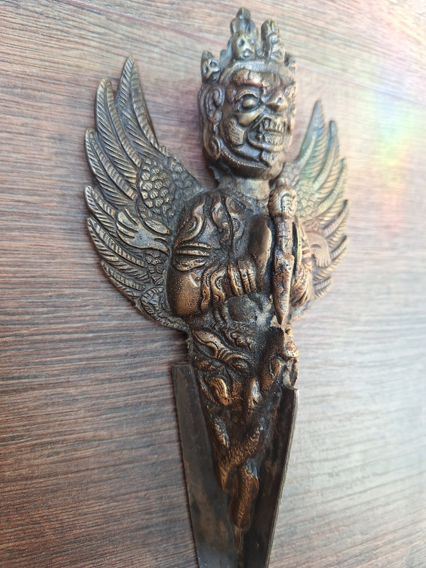 Vintage bronze and iron Vajrakilaya phurba