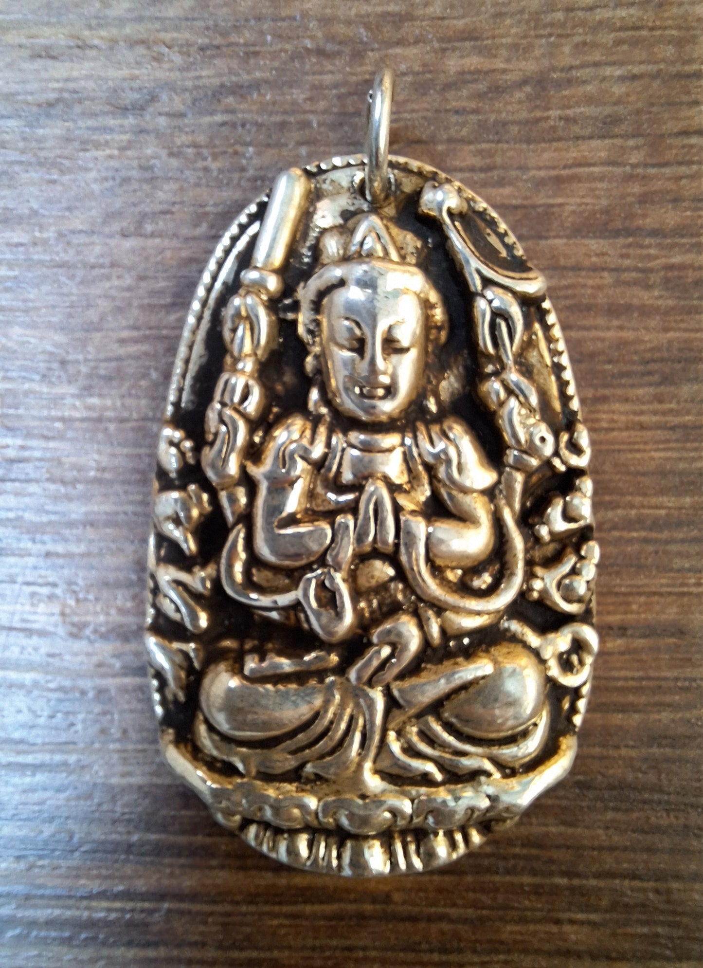 Vintage silver Guanyin pendant