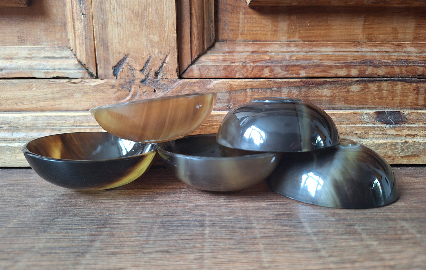 Cow horn offering bowl