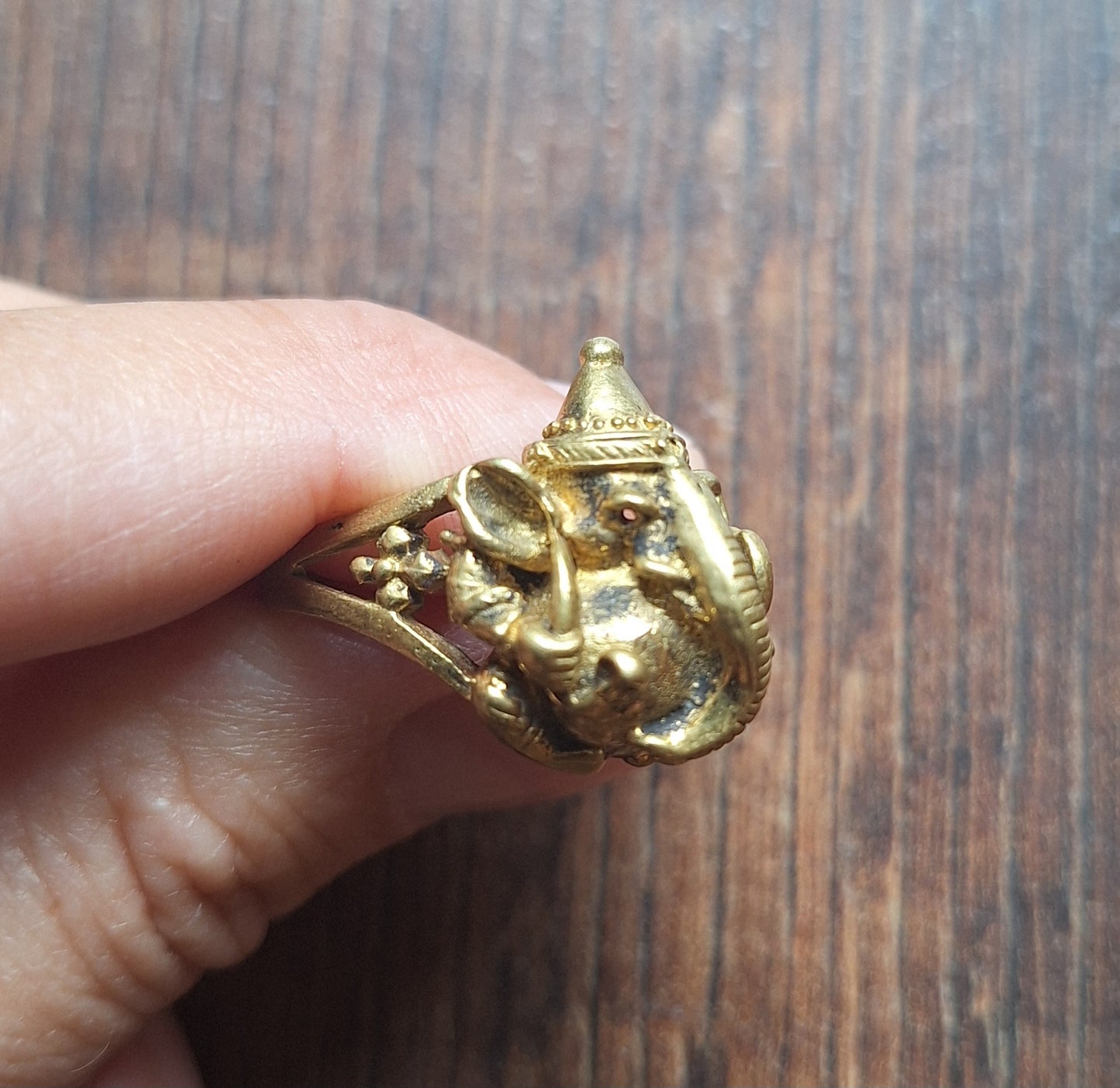 Brass ring Ganesha
