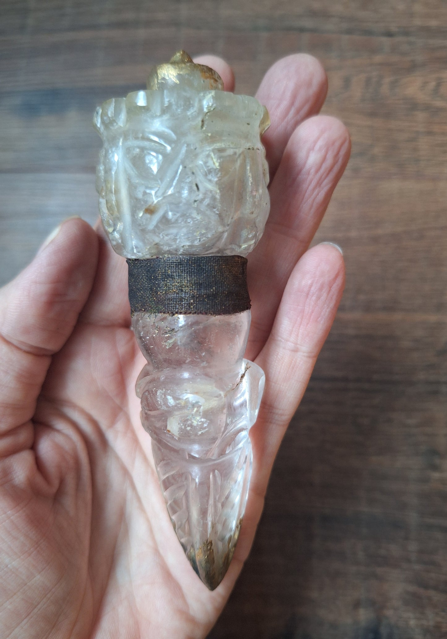 Vintage quartz crystal phurba #4
