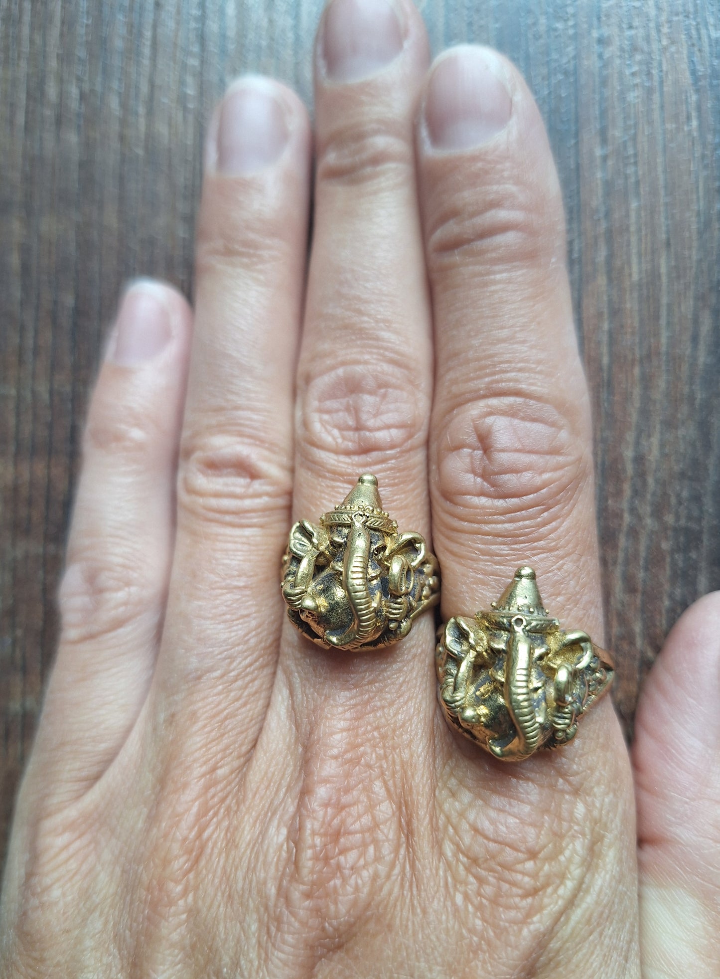 Brass ring Ganesha