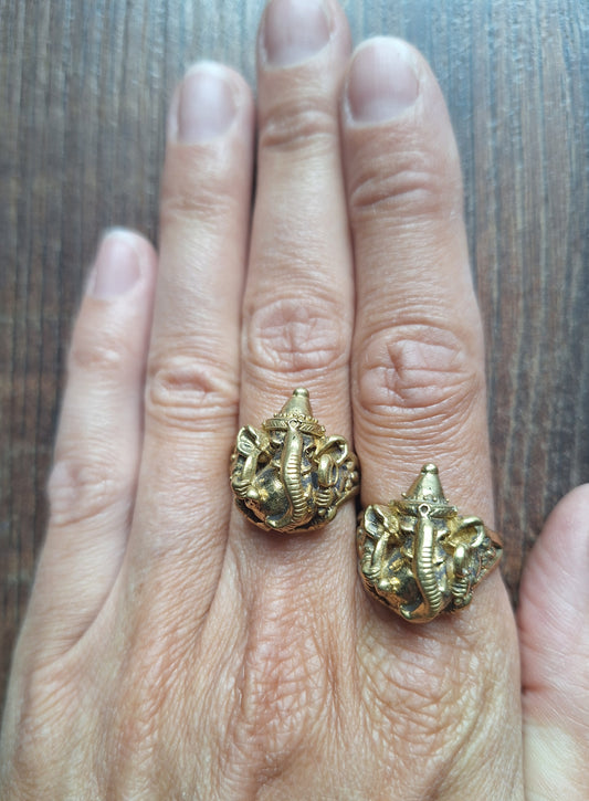 Brass ring Ganesha