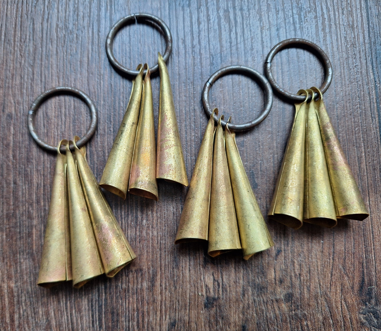 Shamanic cone-shape bells, brass 90 millimeter