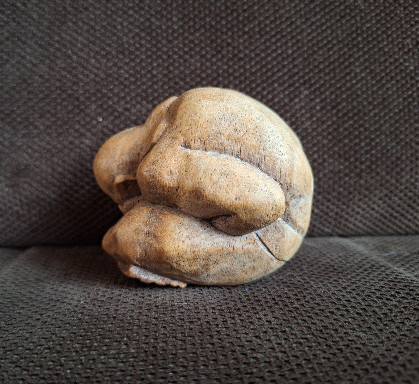 Wooden Weeping Buddha figurine #2