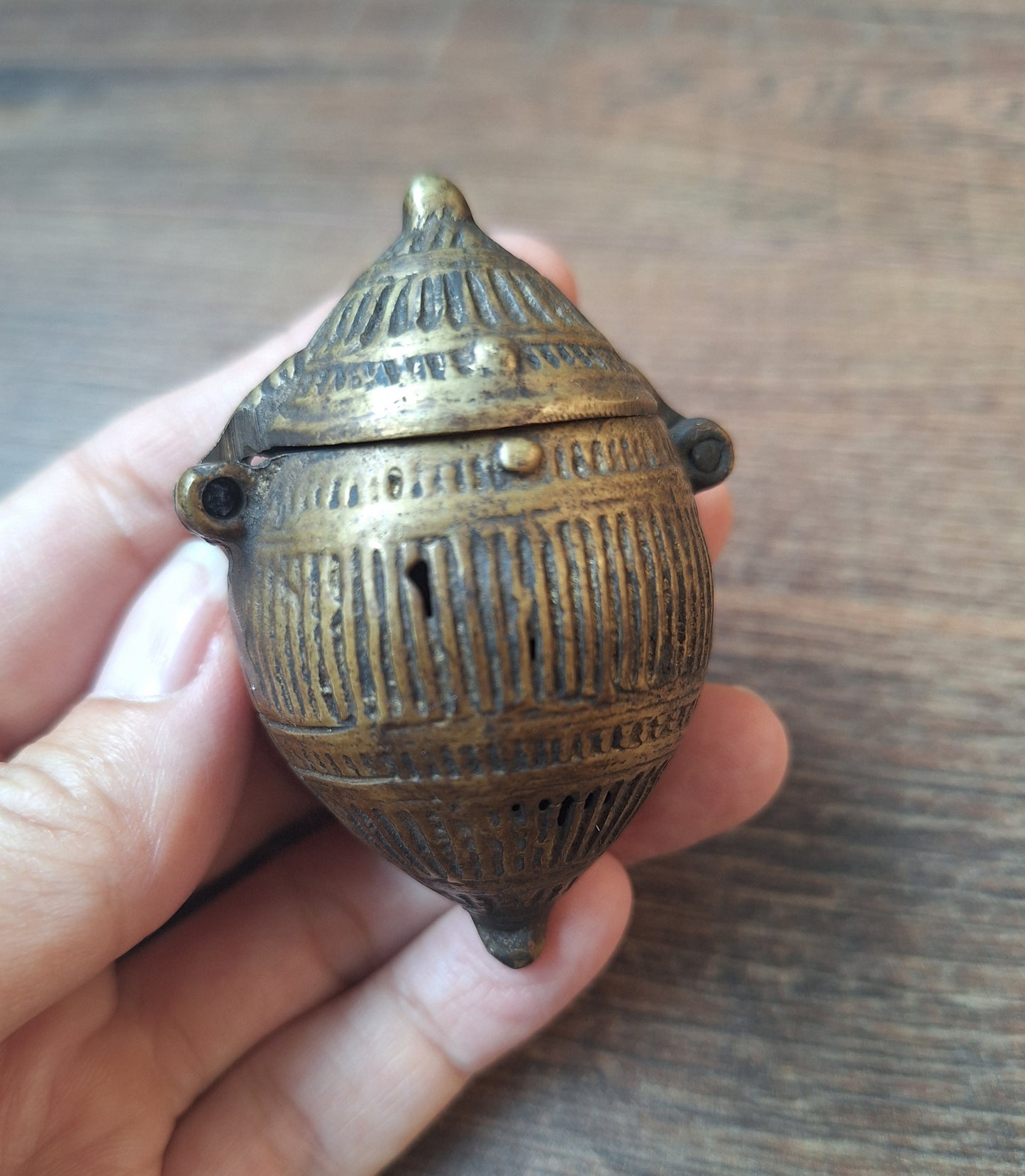 Old bronze Indian betel nut box