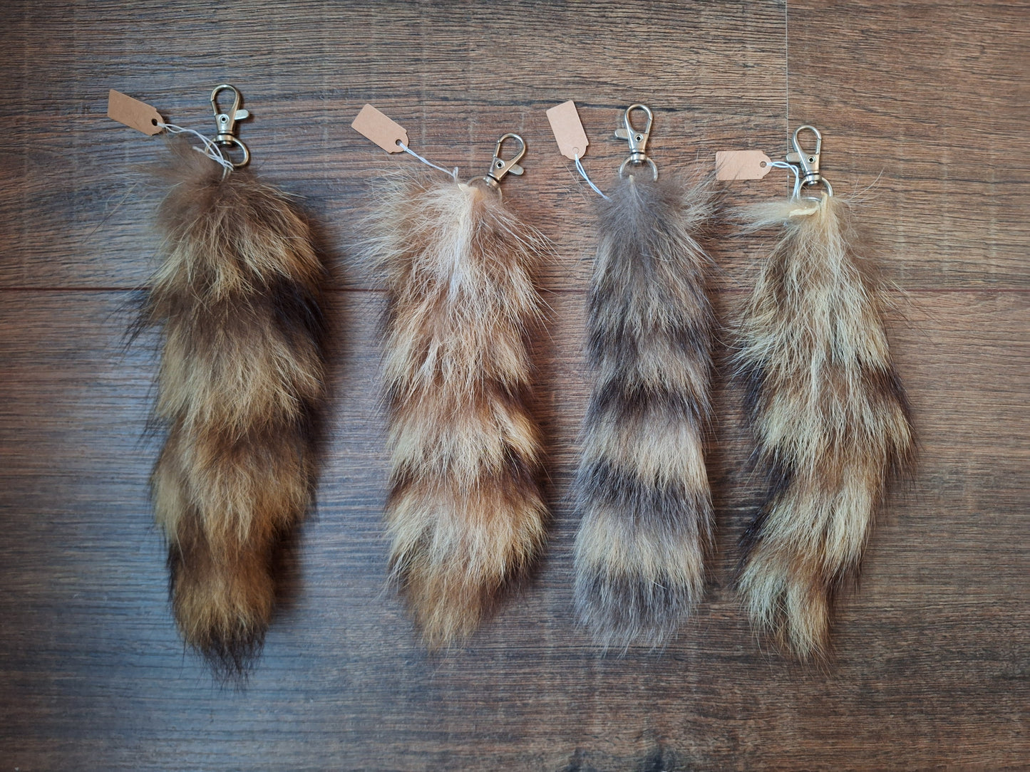 Raccoon tail keychains