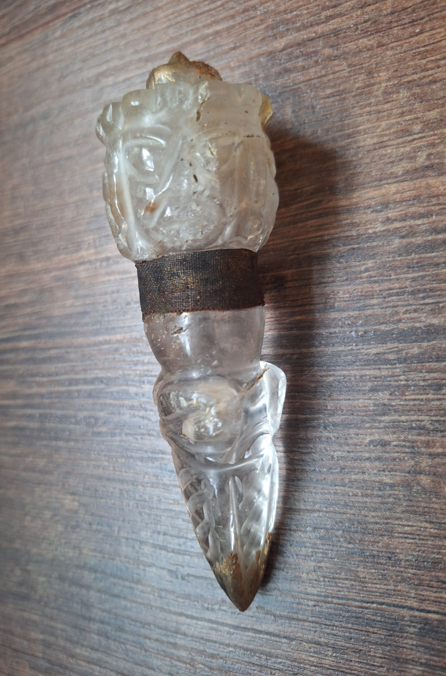 Vintage quartz crystal phurba #4