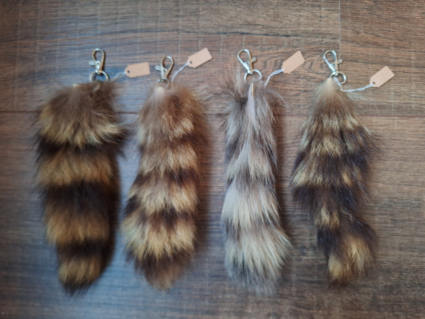 Raccoon tail keychains