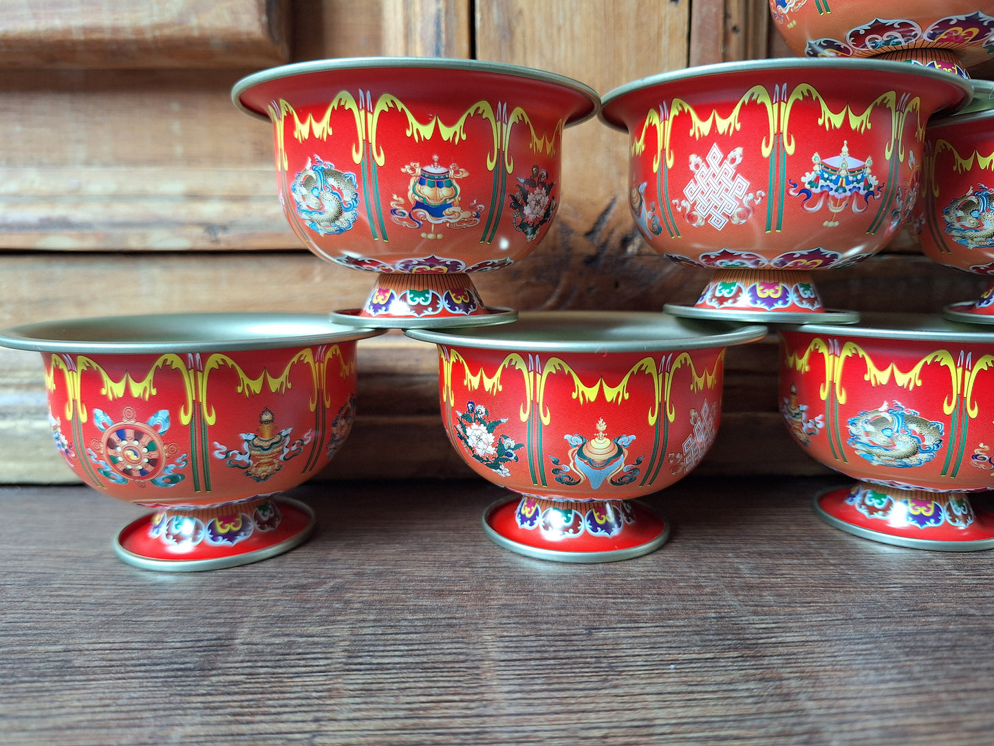 Aluminum offering bowl Eight Auspicious Symbols