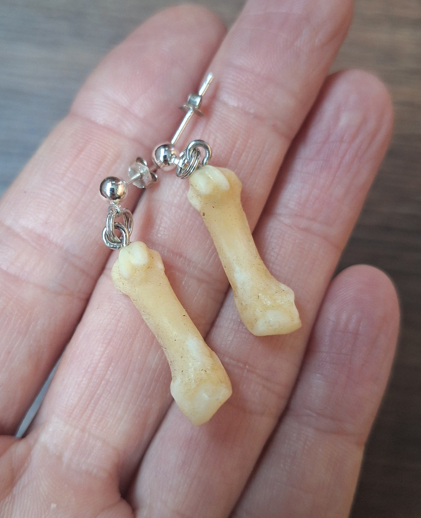 Badger foot bones amulet earrings