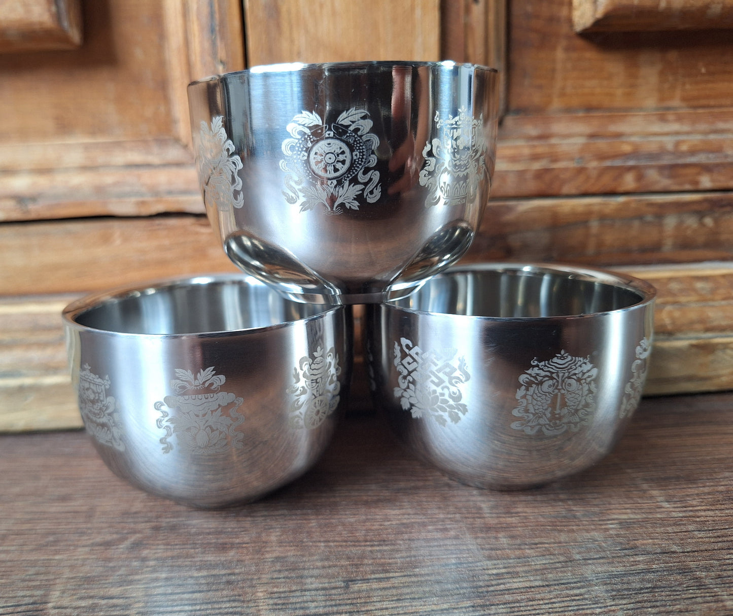 Aluminum offering bowl Eight Auspicious Symbols