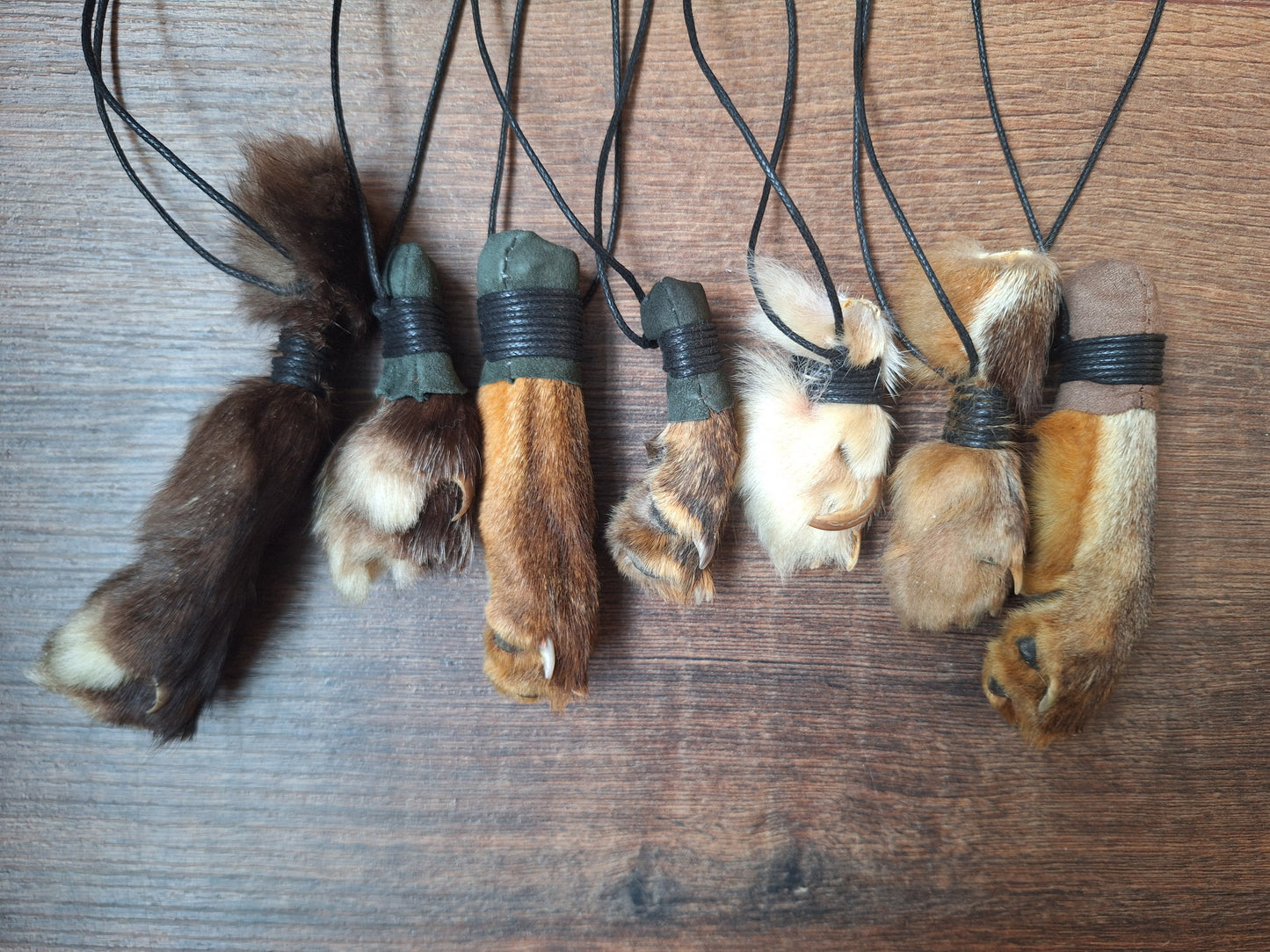 Fox paw amulet necklaces