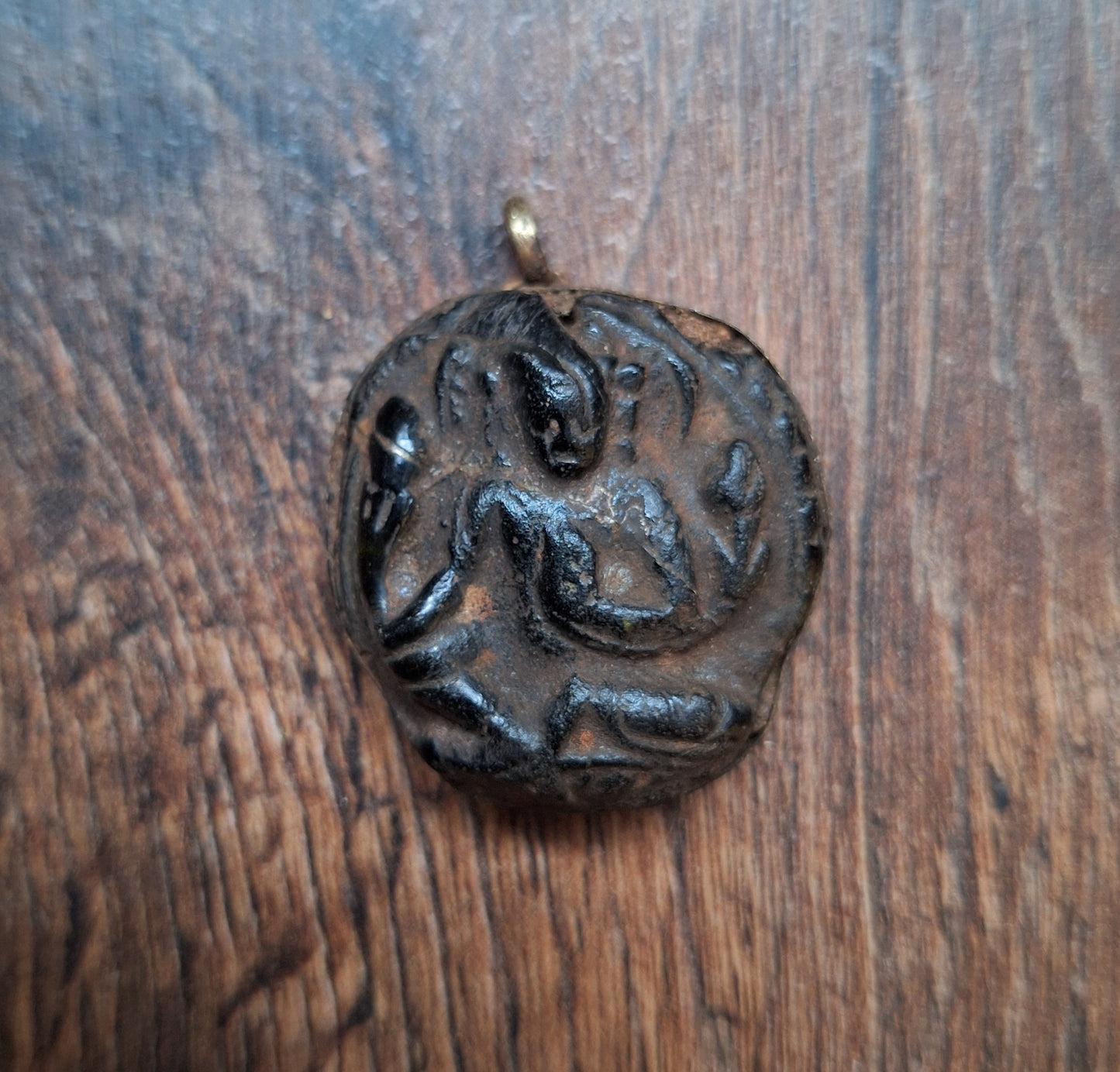 Vintage Nepalese glass pendant Tara