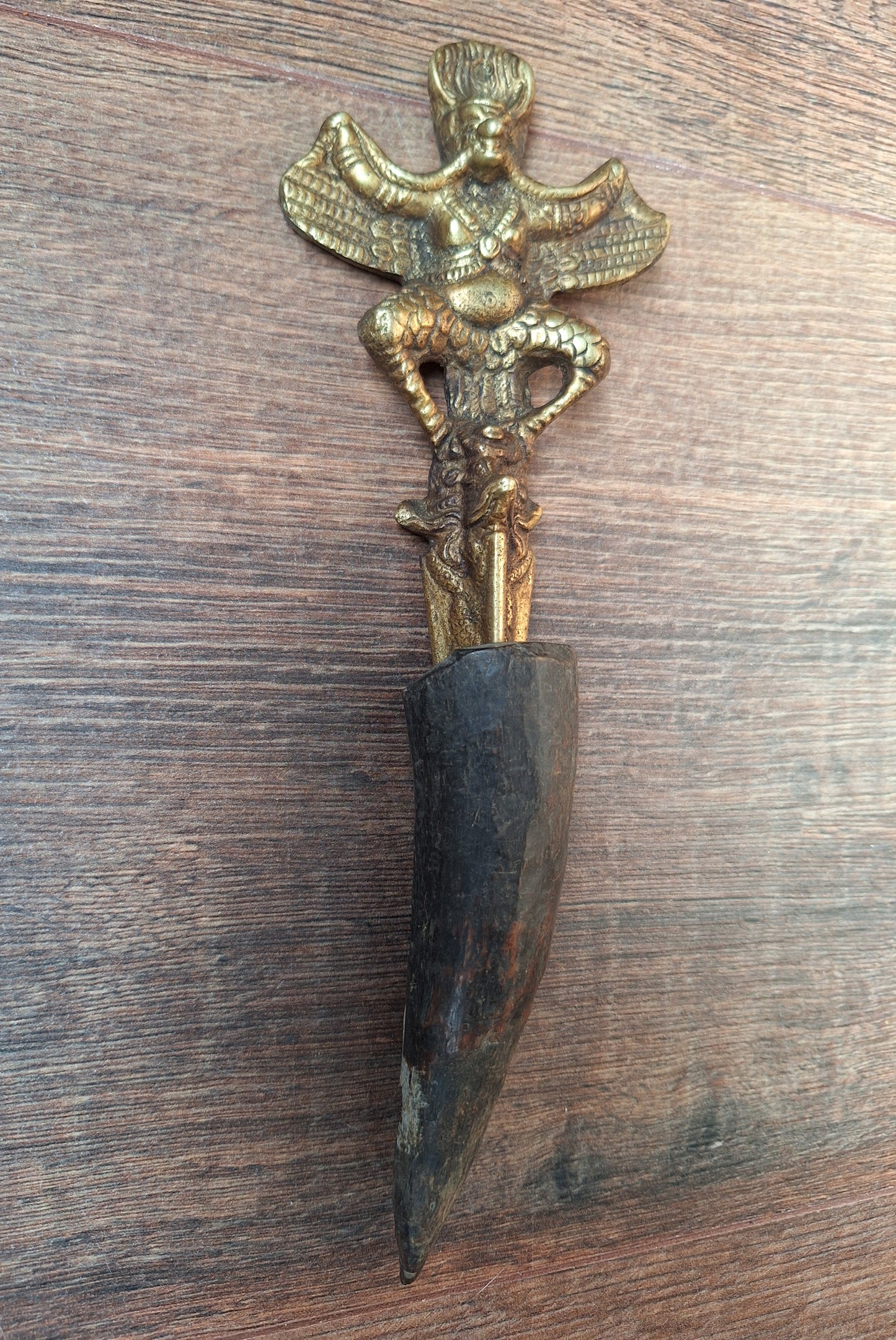 Vintage brass Garuda phurba #4