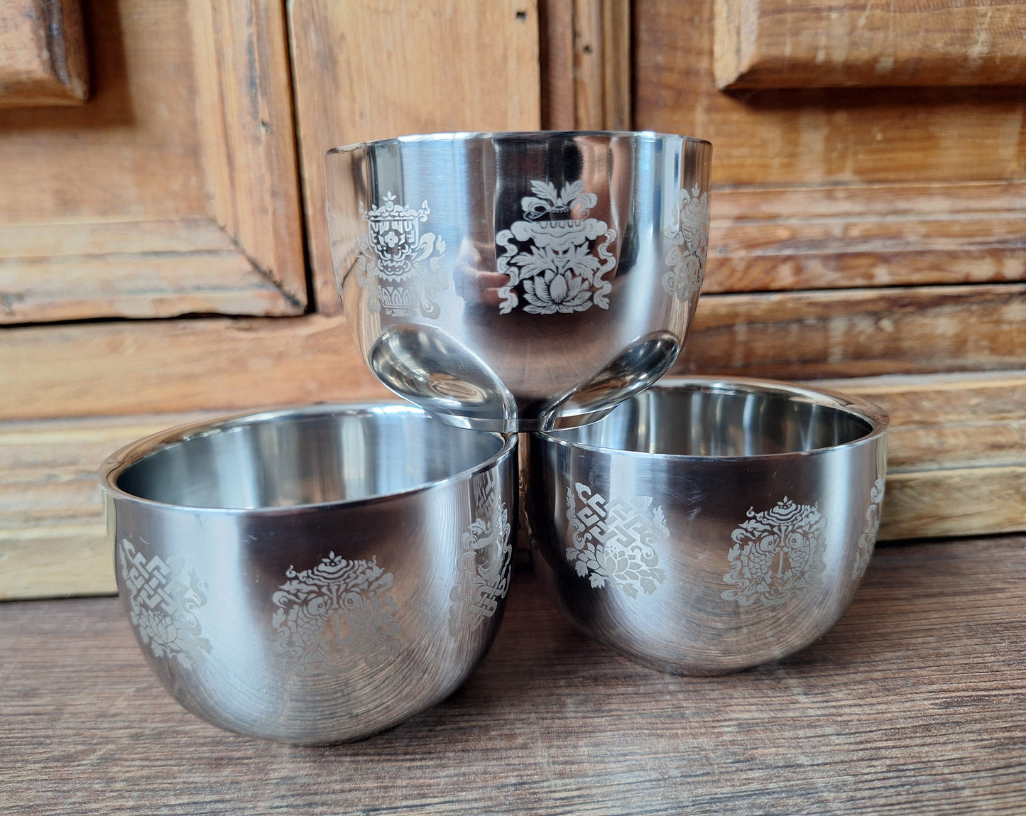 Aluminum offering bowl Eight Auspicious Symbols