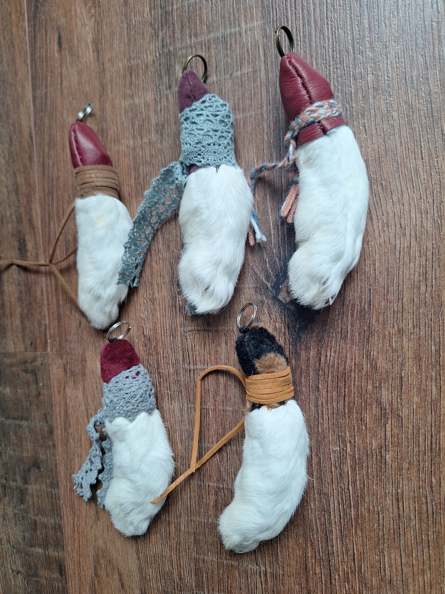 Rabbit paw pendants