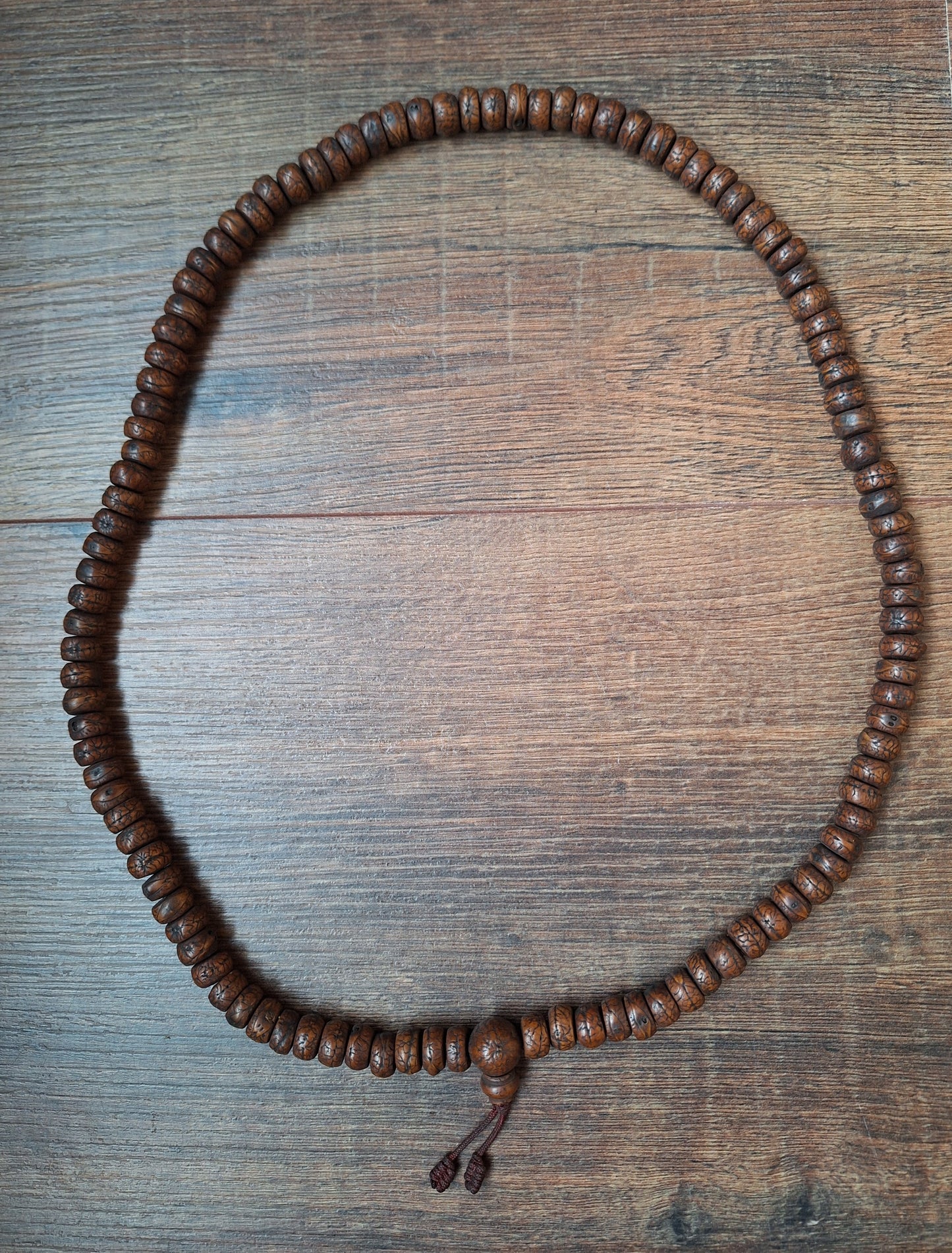 Vintage Nepalese polished rudraksha mala
