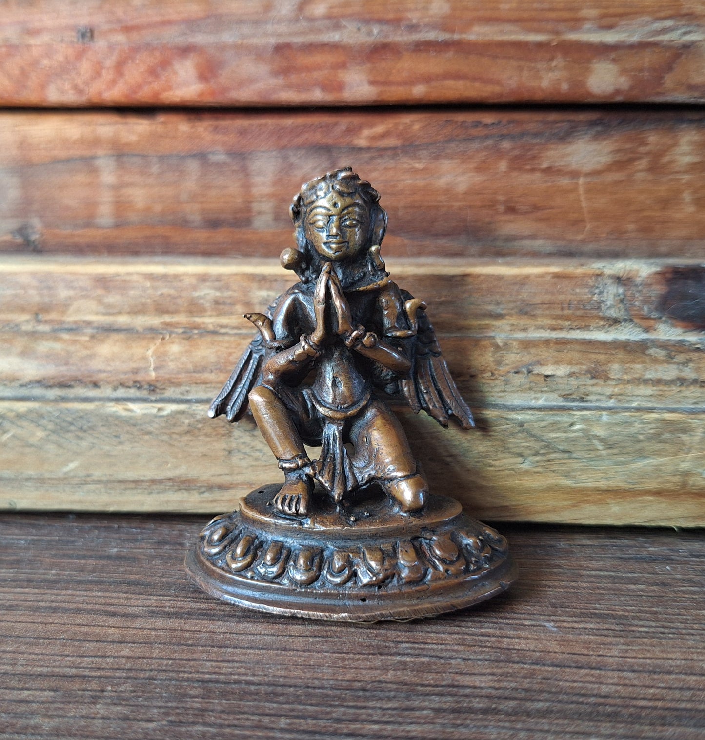 Vintage small red copper Garuda figurine