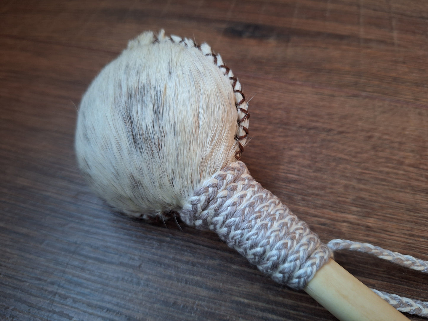 Horse hide and red deer leg bone rattle