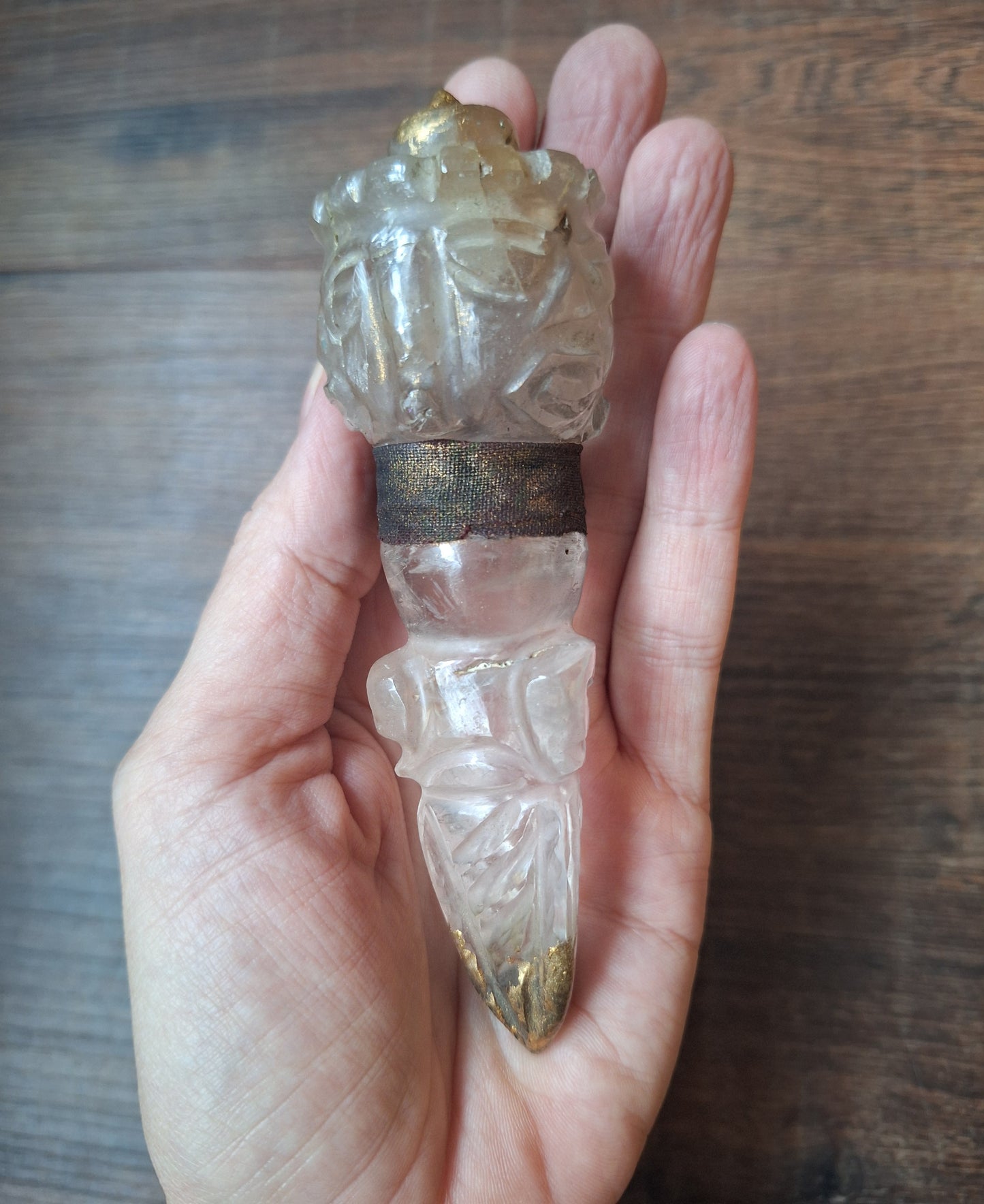 Vintage quartz crystal phurba #4