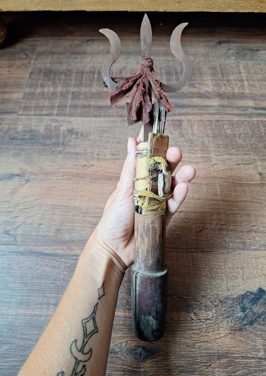 Old Nepalese shamanic trident set #4