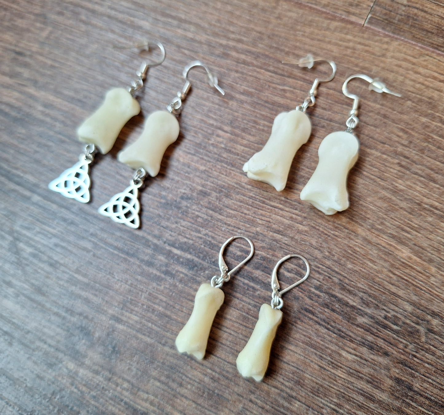 Roe deer foot bones amulet earrings