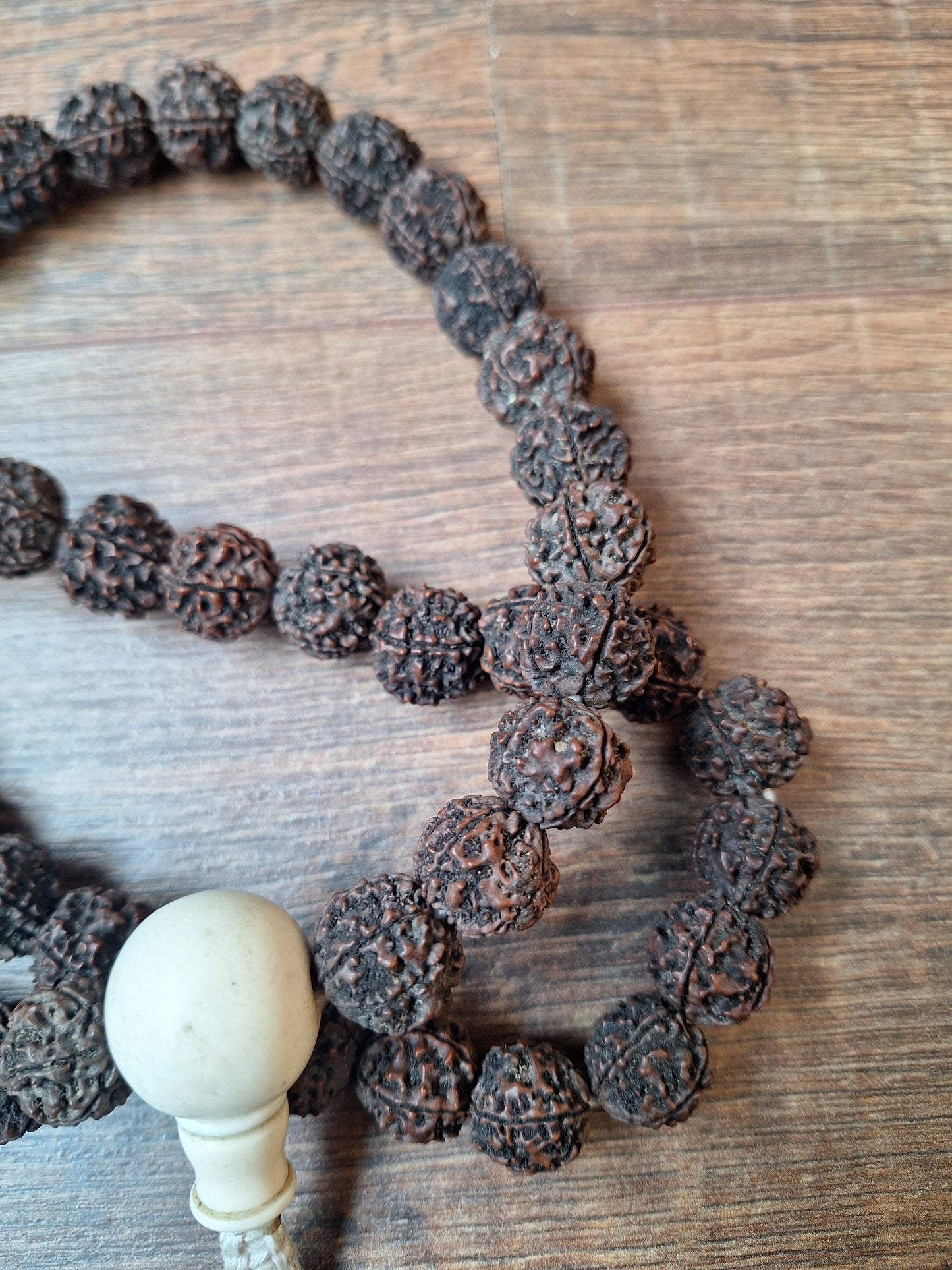 Vintage Nepalese rudraksha mala with Vajravarahi pendant
