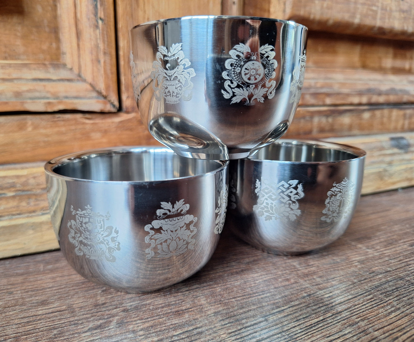 Aluminum offering bowl Eight Auspicious Symbols