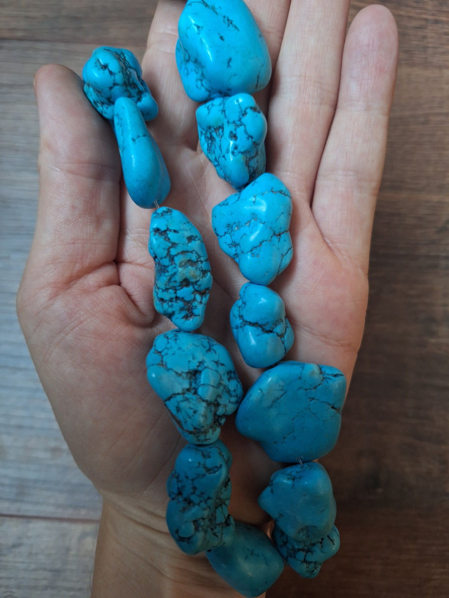 Blue howlite bead strand