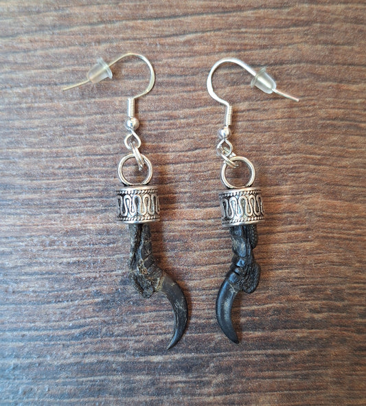 Crow nail amulet earrings