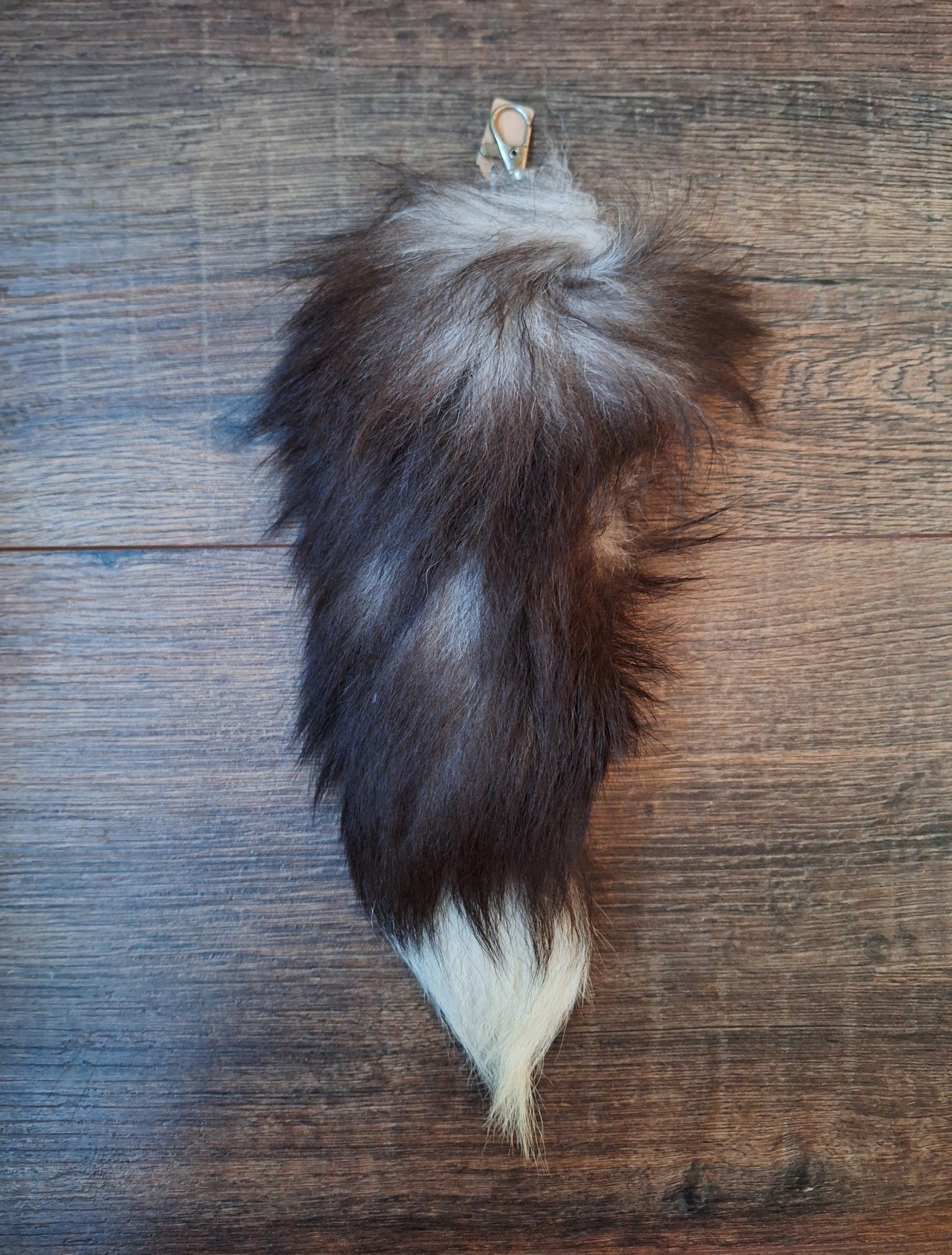Silverfox tail tip keychains